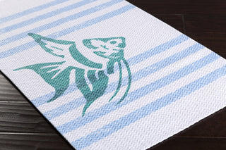 Surya Cape Cod CCD-1023 Sky Blue Machine Loomed Area Rug Corner Shot