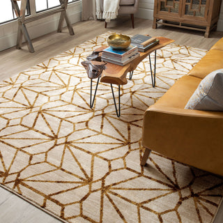 Karastan Artisan Celeste Brushed Gold Area Rug by Scott Living Lifestyle Image