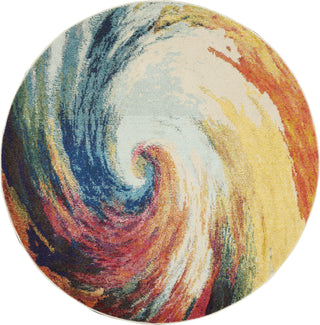 Nourison Celestial CES07 Wave Area Rug 5'3'' Round