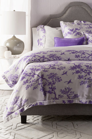 Surya The Crane CFB-2001 Purple Bedding by Florence Broadhurst 