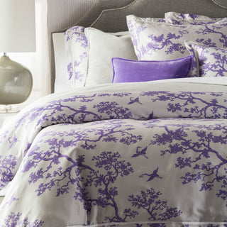 Surya The Crane CFB-2001 Purple Bedding by Florence Broadhurst