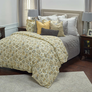 Rizzy BC4222 Madame Fleur Tan Bedding by Laura Fair Lifestyle Image