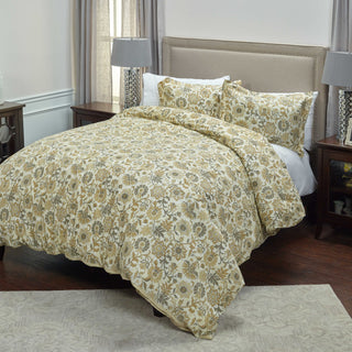 Rizzy BC4222 Madame Fleur Tan Bedding by Laura Fair Lifestyle Image