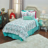 Rizzy BT1980 Bicycle Bed Aqua White Bedding Lifestyle Image