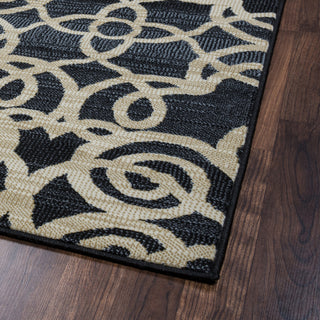 Rizzy Carrington CG4853 Black Area Rug Corner Shot