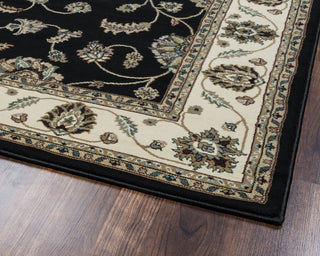 Rizzy Chateau CH4218 Black Area Rug Corner Shot