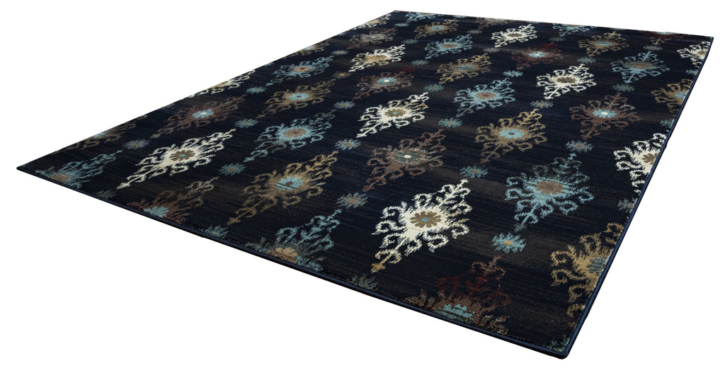 Rizzy Chateau CH4250 Black Area Rug Angle Shot Feature
