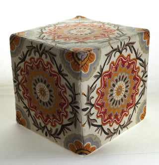 Momeni Chainstitch Pillows Ottomans CSO-1 Black 