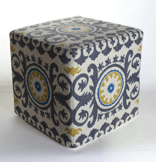 Momeni Chainstitch Pillows Ottomans CSO-9 Blue main image