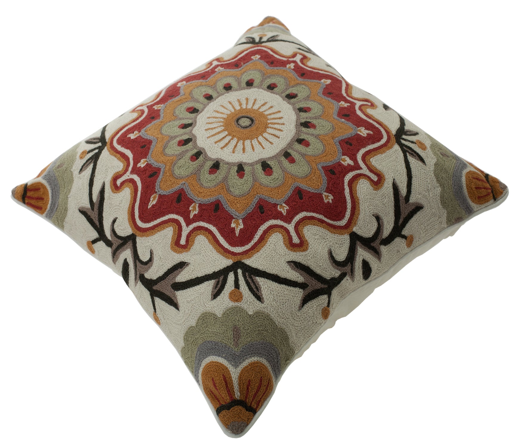 Momeni Chainstitch Pillows Ottomans CSP-7 Orange main image
