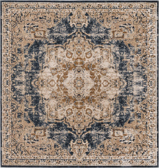 Unique Loom Chateau T-H443E Dark Blue Area Rug Square Top-down Image