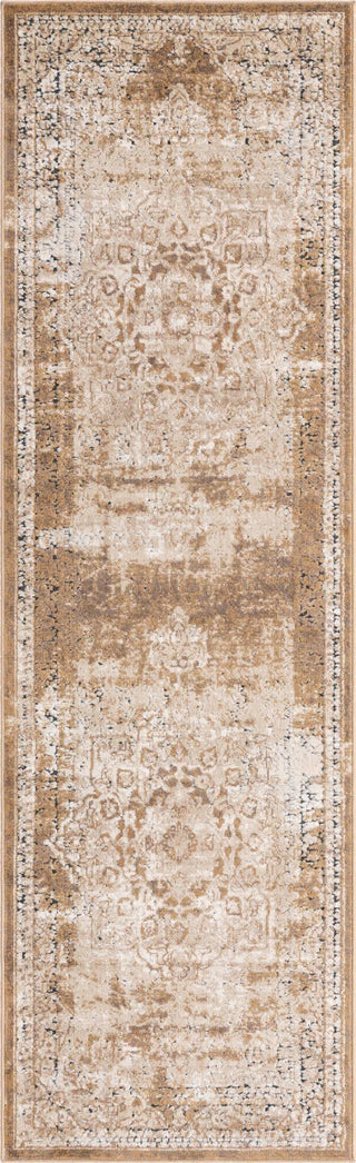 Unique Loom Chateau T-H443E Khaki Area Rug Runner Top-down Image