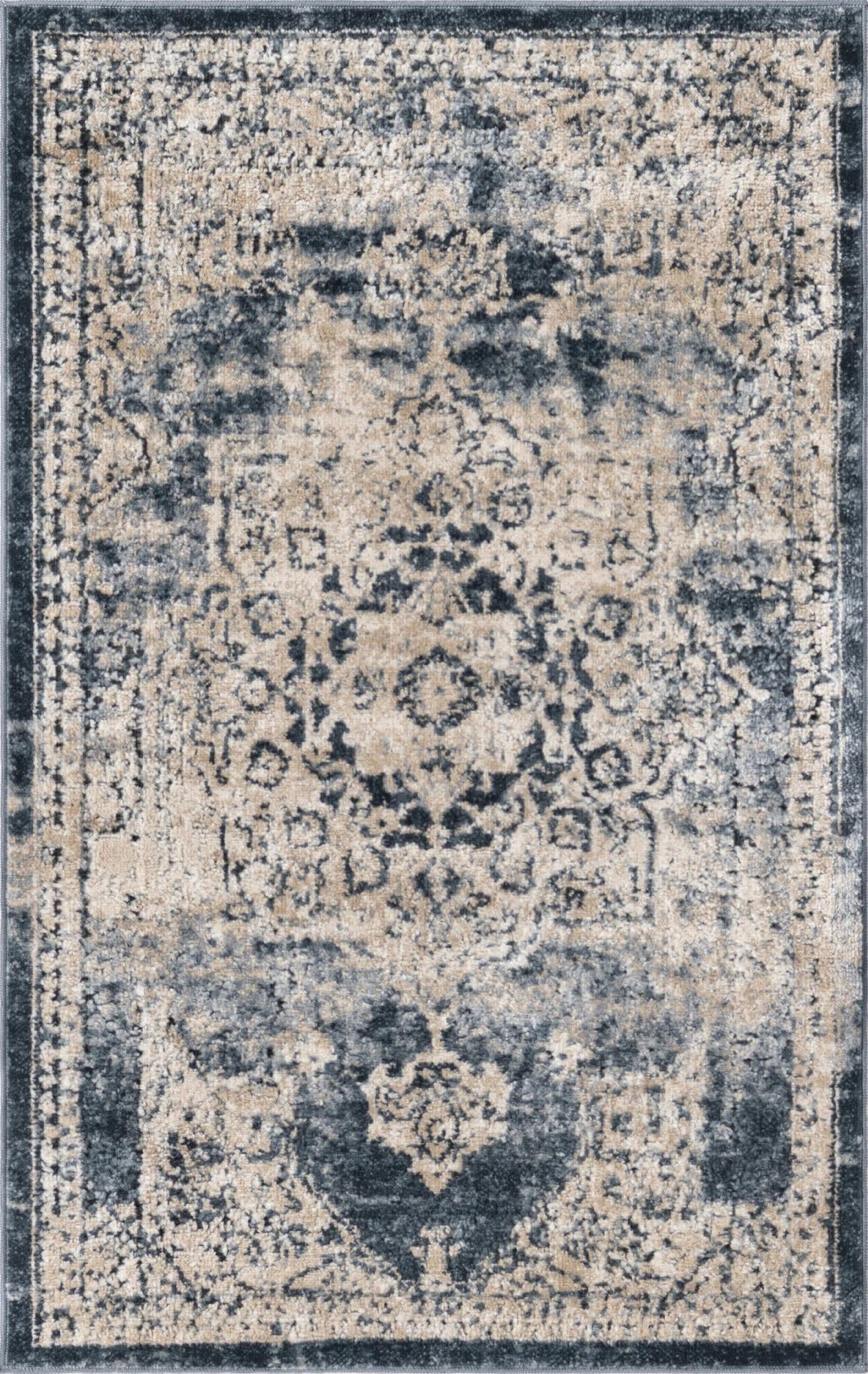 Unique Loom Chateau T-H443E Navy Blue Area Rug – Incredible Rugs