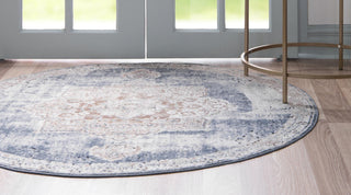 Unique Loom Chateau T-H443E Slate Blue Area Rug Round Lifestyle Image