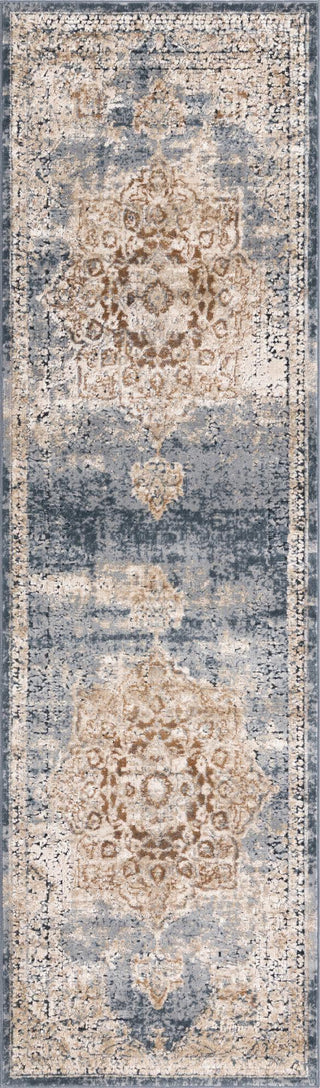 Unique Loom Chateau T-H443E Slate Blue Area Rug Runner Top-down Image