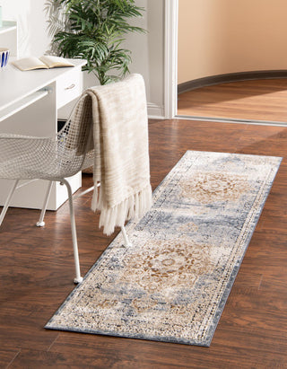 Unique Loom Chateau T-H443E Slate Blue Area Rug Runner Lifestyle Image