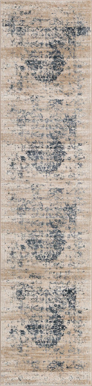 Unique Loom Chateau T-H446E Dark Blue Area Rug Runner Top-down Image