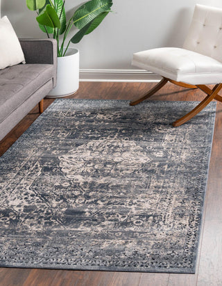 Unique Loom Chateau T-H446E Graphite Gray Area Rug Rectangle Lifestyle Image Feature