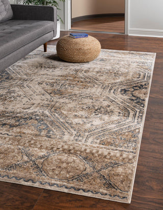 Unique Loom Chateau T-H540E Blue Beige Area Rug Rectangle Lifestyle Image Feature