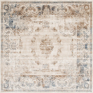 Unique Loom Chateau T-H542F Beige Area Rug Square Top-down Image