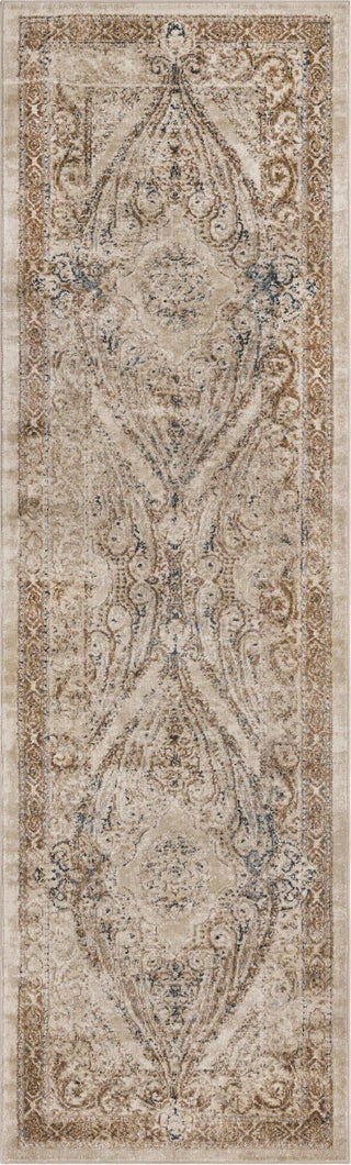 Unique Loom Chateau T-H553D Beige Area Rug Runner Top-down Image