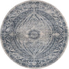Unique Loom Chateau T-H553D Dark Blue Area Rug Round Top-down Image