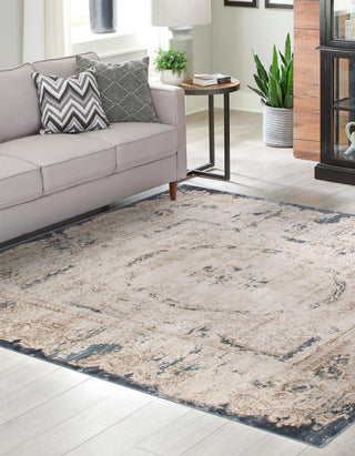 Unique Loom Chateau T-H556D Cream Area Rug Square Lifestyle Image