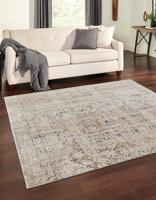 Unique Loom Chateau T-K056A Beige Area Rug Square Lifestyle Image