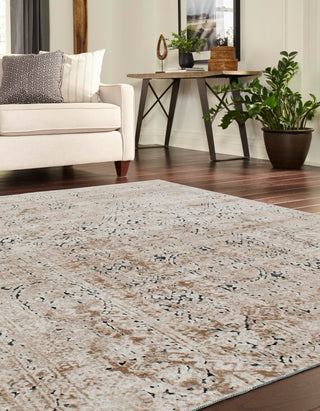 Unique Loom Chateau T-K056A Beige Area Rug Square Lifestyle Image