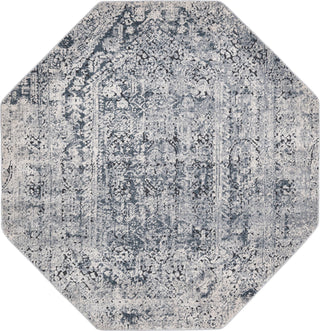 Unique Loom Chateau T-K056A Gray Area Rug Octagon Top-down Image