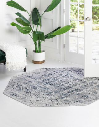 Unique Loom Chateau T-K056A Gray Area Rug Octagon Lifestyle Image Feature