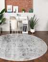 Unique Loom Chateau T-K056A Gray Area Rug Round Lifestyle Image