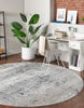 Unique Loom Chateau T-K056A Gray Area Rug Round Lifestyle Image