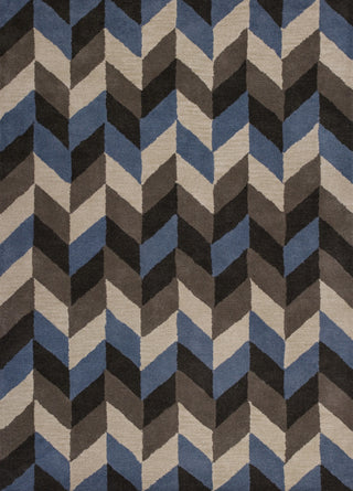 KAS Chelsea 2383 Slate/Grey Chevron Hand Tufted Area Rug