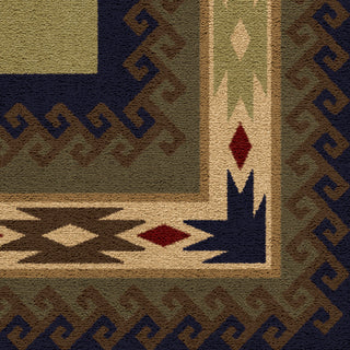 Orian Rugs Cherokee San Angelo Green Area Rug Close Up