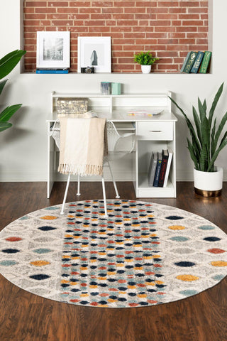 Unique Loom Cherokee T-CHRK1 Multi Area Rug Round Lifestyle Image