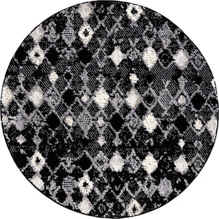 Unique Loom Cherokee T-CHRK2 Fossil Gray Area Rug Round Top-down Image