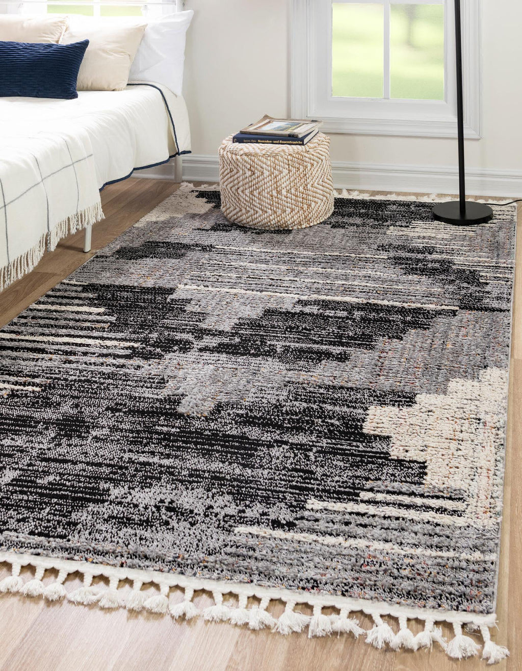 Unique Loom Cherokee T-CHRK4 Fossil Gray Area Rug Rectangle Lifestyle Image Feature