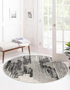 Unique Loom Cherokee T-CHRK4 Fossil Gray Area Rug Round Lifestyle Image