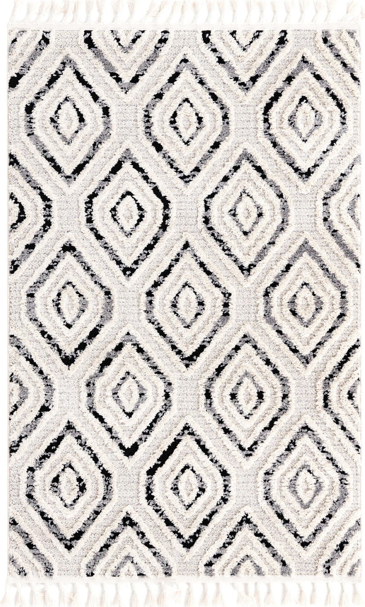 Unique Loom Cherokee T-CHRK5 Black and White Area Rug main image
