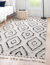 Unique Loom Cherokee T-CHRK5 Black and White Area Rug Rectangle Lifestyle Image Feature
