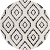 Unique Loom Cherokee T-CHRK5 Black and White Area Rug Round Lifestyle Image