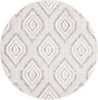 Unique Loom Cherokee T-CHRK5 Ivory Area Rug Round Top-down Image