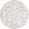 Unique Loom Cherokee T-CHRK5 Ivory Area Rug Round Top-down Image