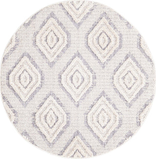 Unique Loom Cherokee T-CHRK5 Ivory Area Rug Round Top-down Image