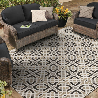 Karastan Drew and Jonathan Outdoor Chilcott Taupe Area Rug Lifestyle Image