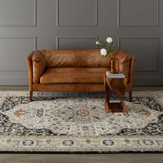 Karastan Zephyr Chronos Black Area Rug Lifestyle Image