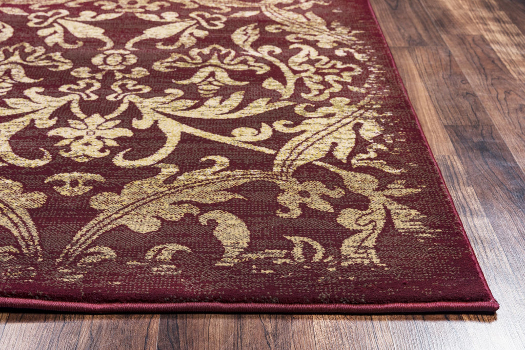 Rizzy Chateau CH4436 Burgundy Area Rug Detail Image Feature