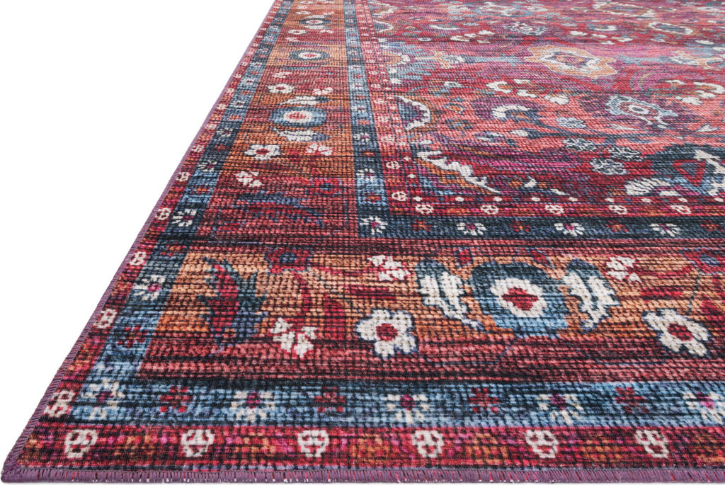 Loloi Cielo CIE-08 Berry/Tangerine Area Rug by Justina Blakeney Round Image Feature