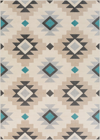 Surya City CIT-2304 Aqua Beige Light Gray Taupe Khaki Area Rug Mirror main image